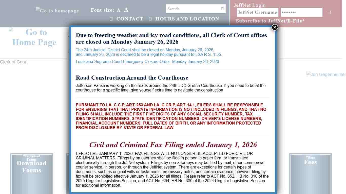 Jefferson Parish Clerk of Court